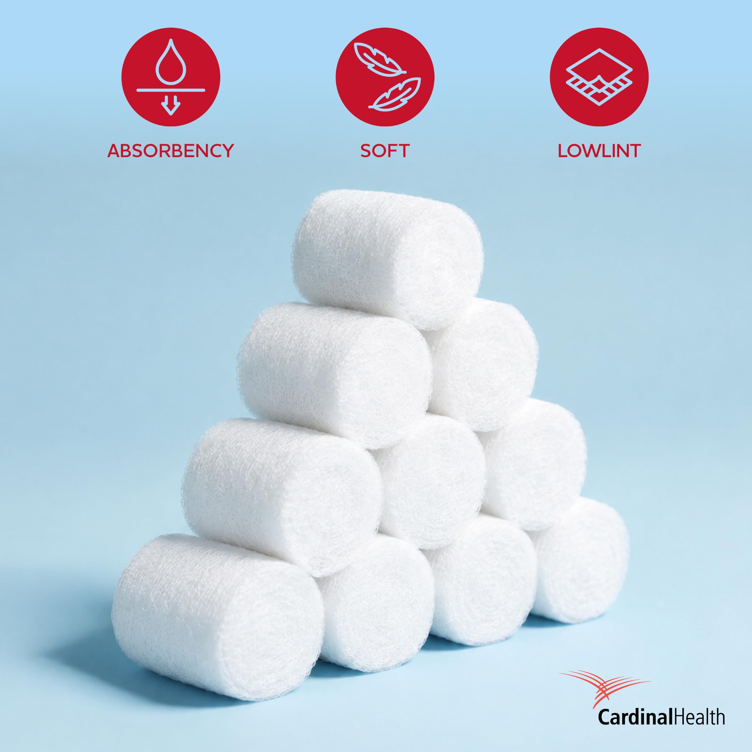 Cardinal Health Kerlix etiqueta con dimensiones y sin látex para mayor seguridad