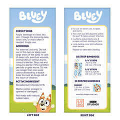 CARE BAND Bluey comparación en manos muestra escala y cobertura efectiva