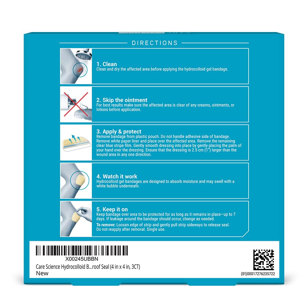 Care Science textura del apósito hidrocoloide, acolchamiento y adhesión segura