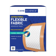 Care Science frente del empaque mostrando 30 vendajes, identificación clara y cantidad