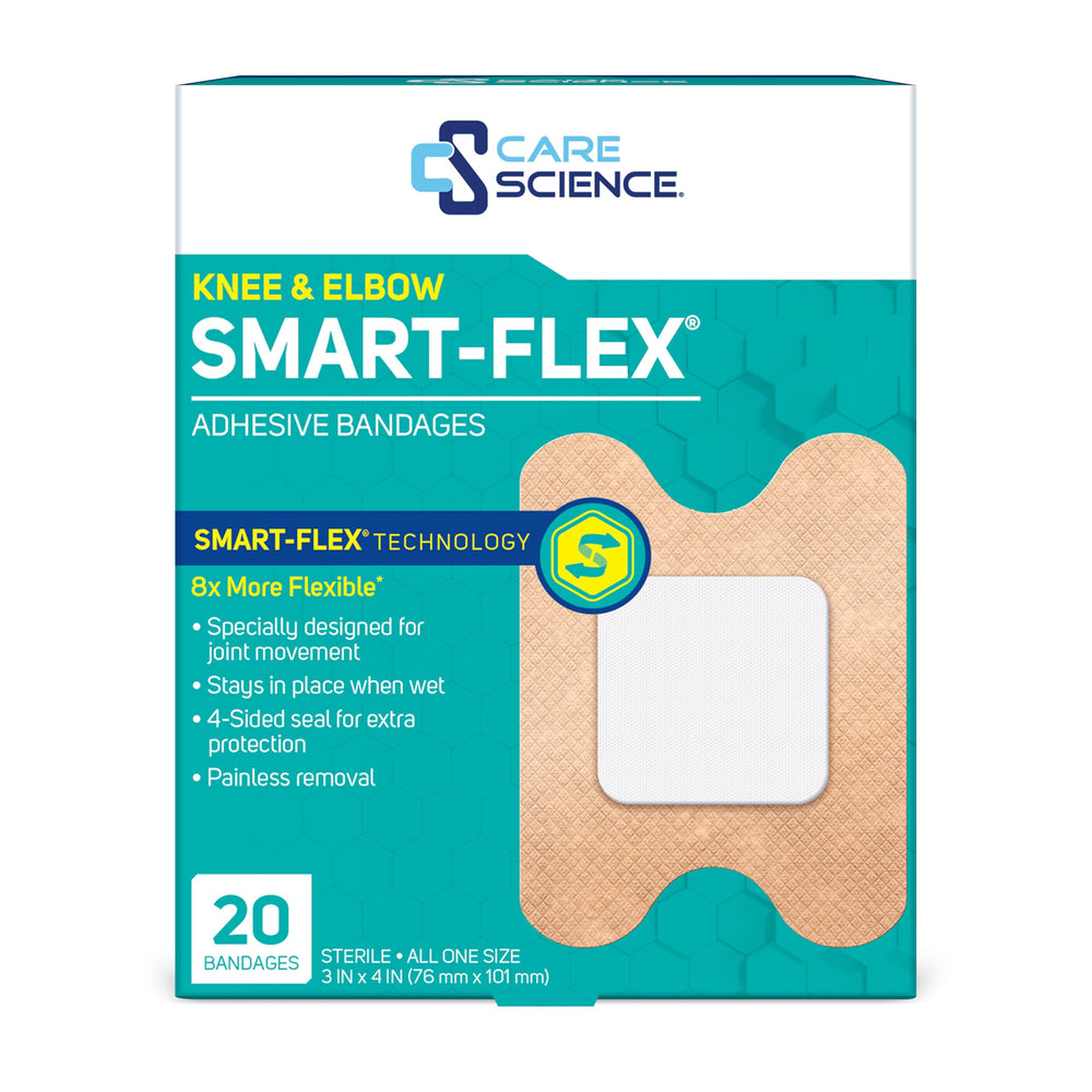 Care Science empaque frontal mostrando paquete de 20 unidades y fácil almacenamiento