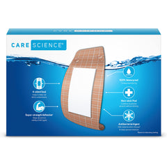 Care Science etiqueta mostrando fabricación por líder global y especificaciones