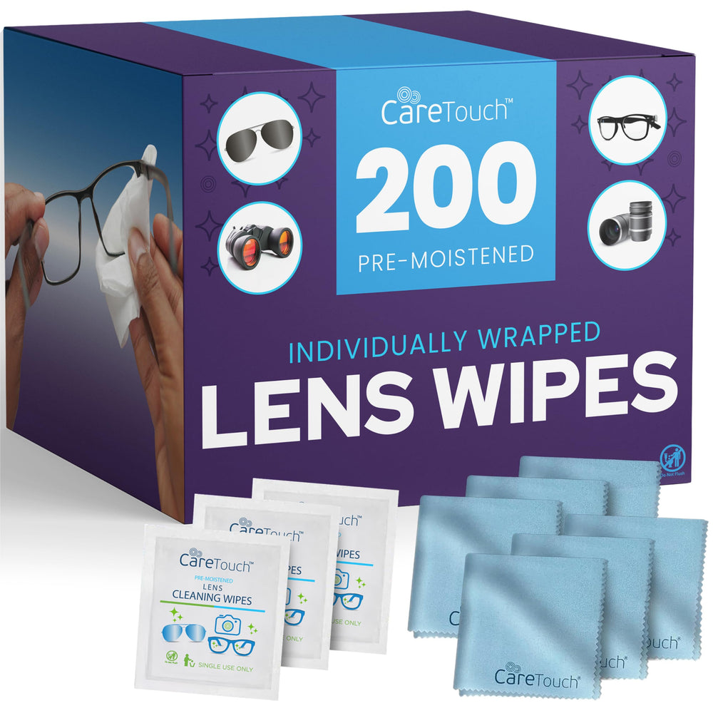 Care Touch pack frontal mostrando toallitas y paños, limpieza rápida