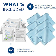 Care Touch toallita individual en mano, ideal para viajar