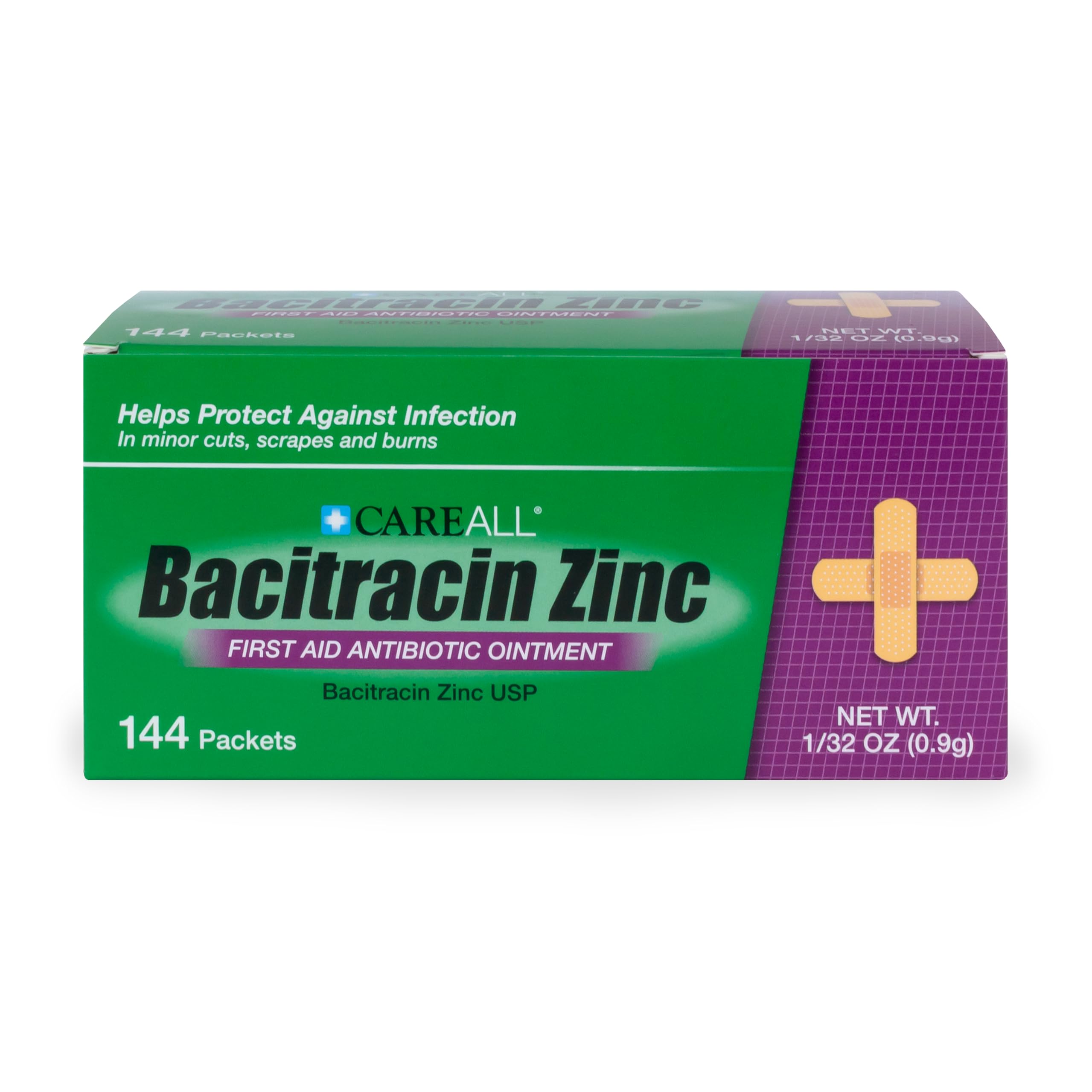 CareAll etiqueta con bacitracin zinc destacando ingrediente activo