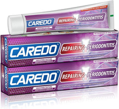 CAREDO frente del empaque mostrando pack de dos tubos y beneficios visibles