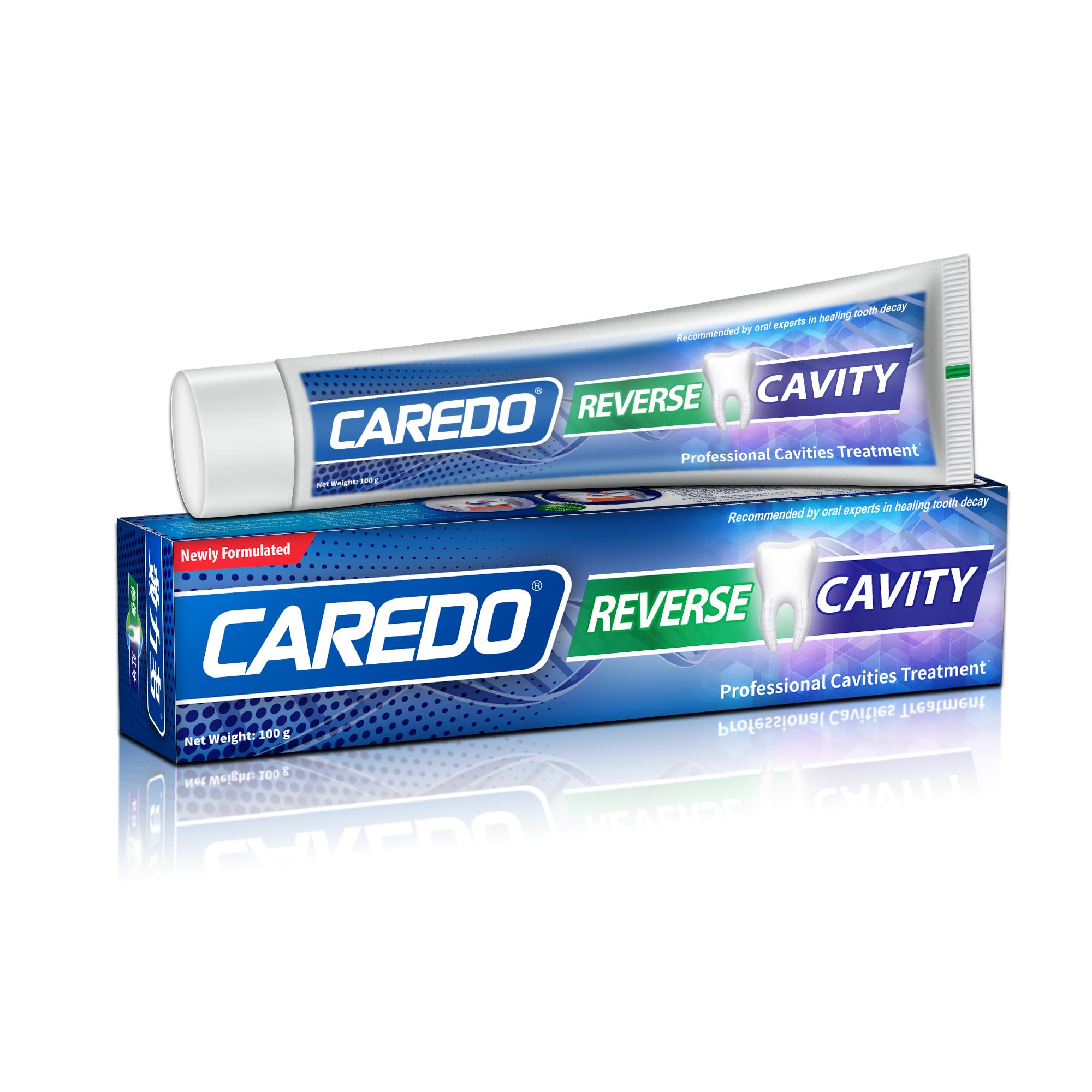 CAREDO vista frontal del tubo mostrando packaging y beneficio remineralizante
