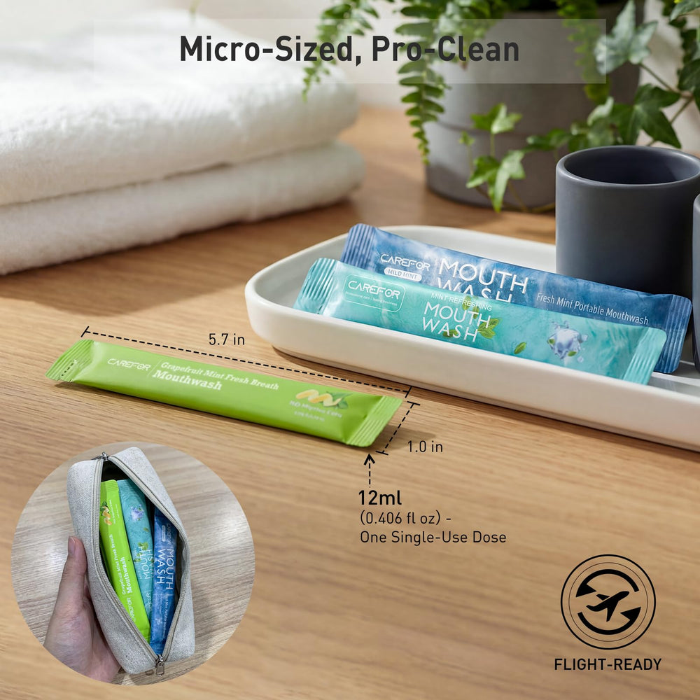 Etiqueta CAREFOR con sabores, identifica opciones Icy/ Clean/ Grapefruit