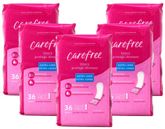 Carefree empaque frontal mostrando protector extra long y beneficio cobertura extendida