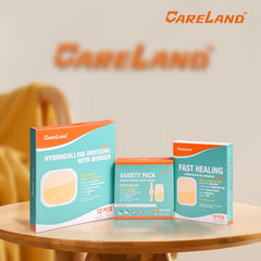 CARELAND parche en talón dentro de zapatilla demostrando impermeabilidad