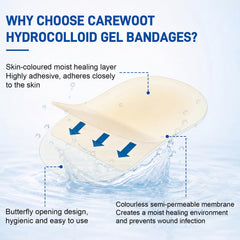 CAREWOOT textura adhesiva que mantiene sello impermeable varios días