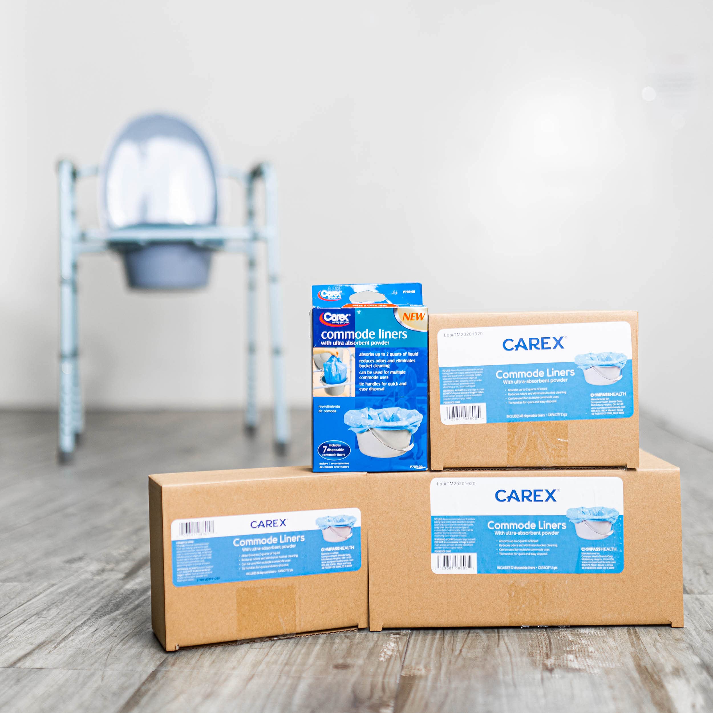Carex funda atada y lista para eliminación fácil y sin contacto