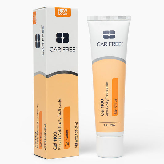 CariFree textura del gel en close-up que destaca suavidad y acción del ingrediente