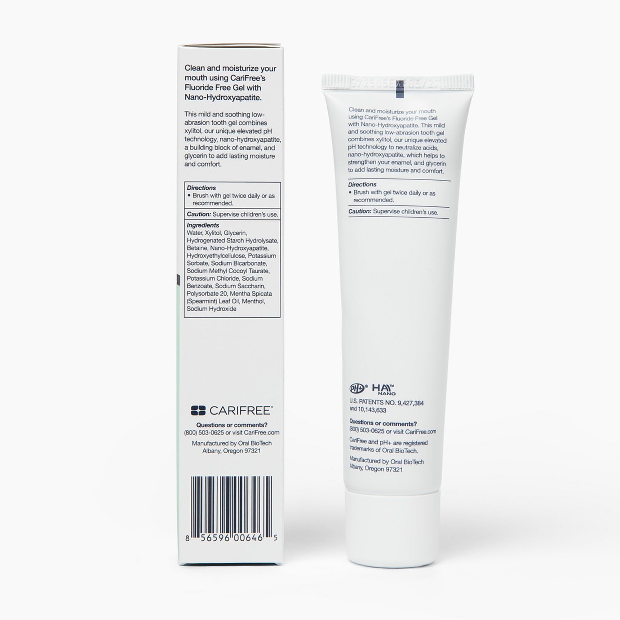 CariFree primer plano del gel que muestra textura suave y aspecto no abrasivo