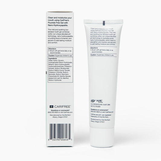 CariFree primer plano del gel que muestra textura suave y aspecto no abrasivo