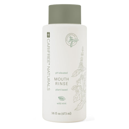 CariFree frontal del empaque mostrando botella y etiqueta, aspecto profesional