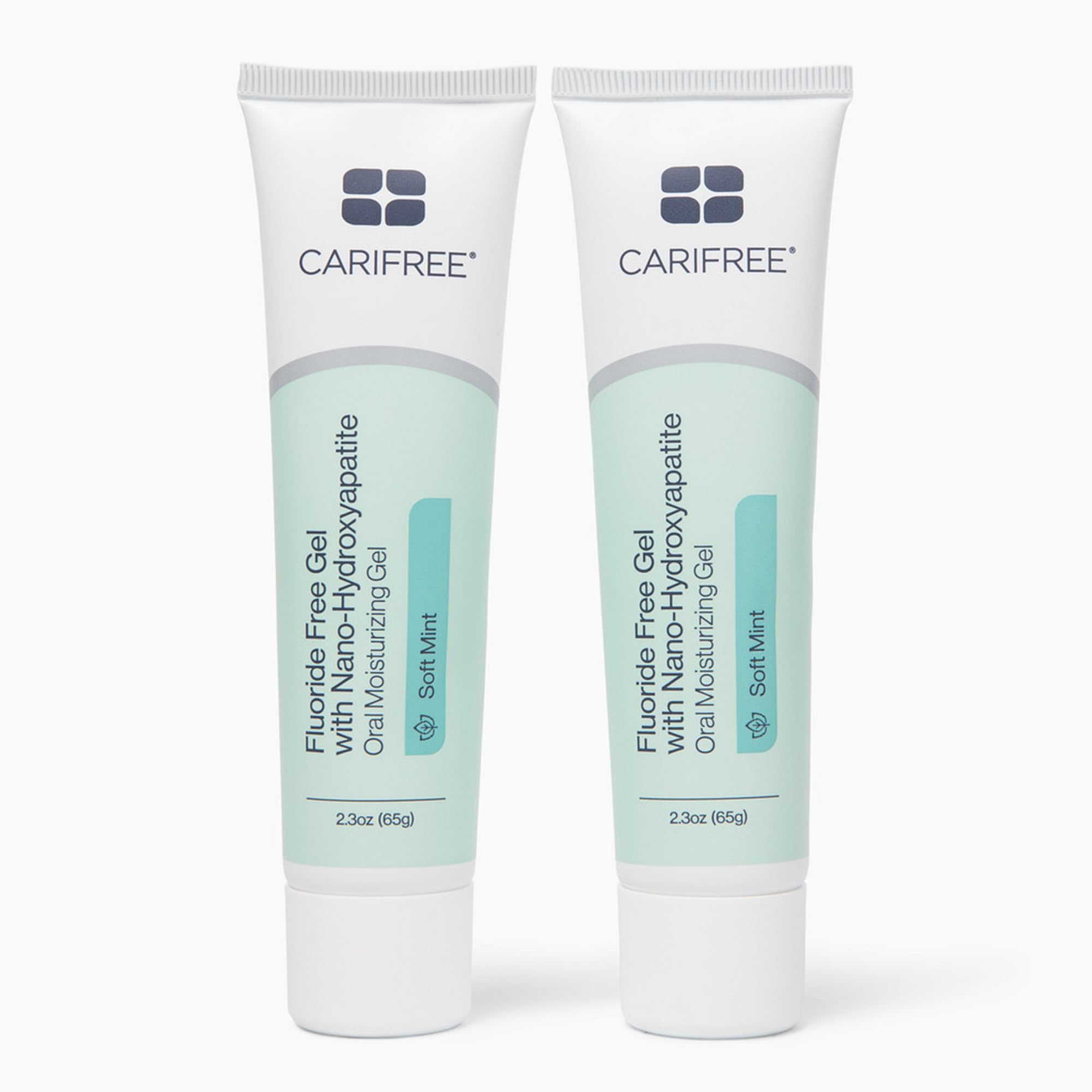 CariFree vista frontal del tubo mostrando diseño y tamaño 2.3 oz para compra informada