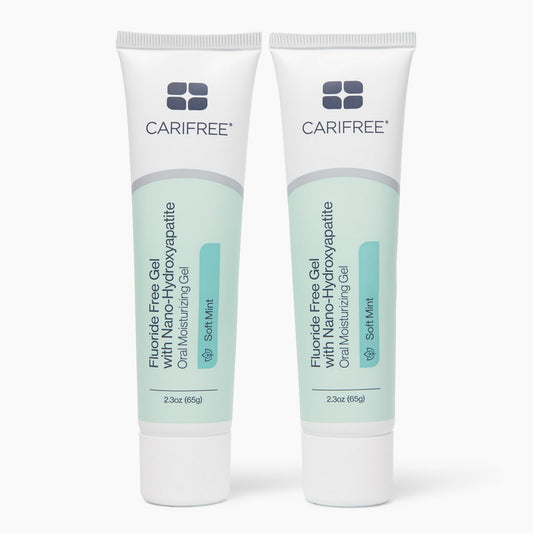 CariFree vista frontal del tubo mostrando diseño y tamaño 2.3 oz para compra informada