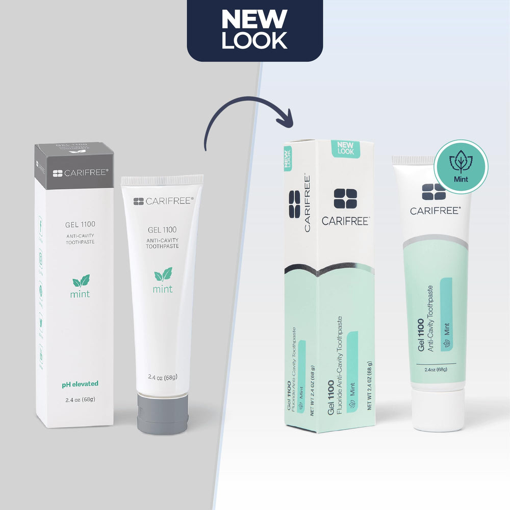 CariFree gel 1100 en entorno de baño moderno que sugiere rutina diaria