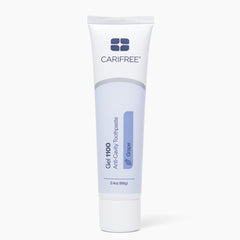 CariFree tubo frontal 2.4 oz mostrando marca y formato conveniente