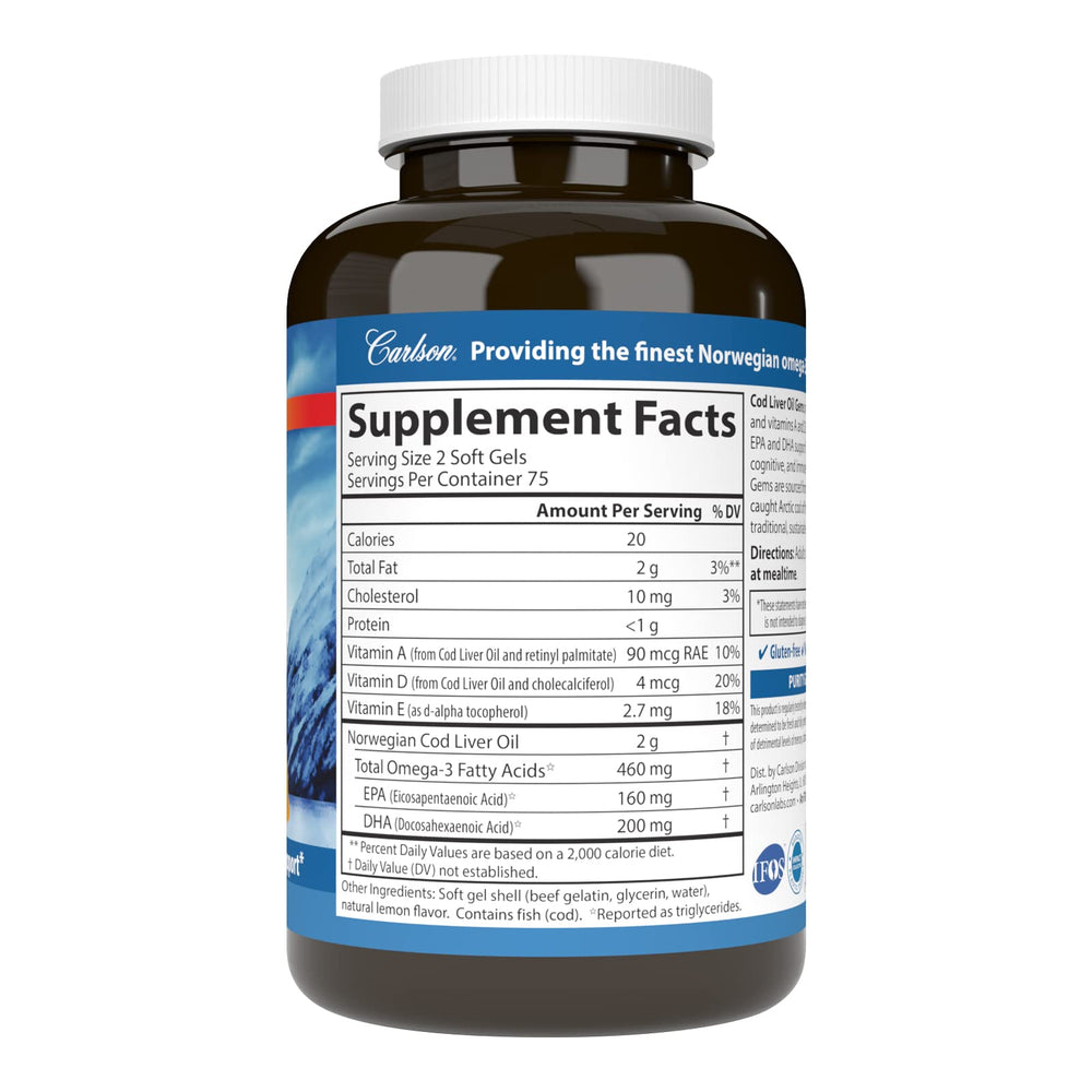Carlson softgels detalle de textura brillante, fácil de tragar