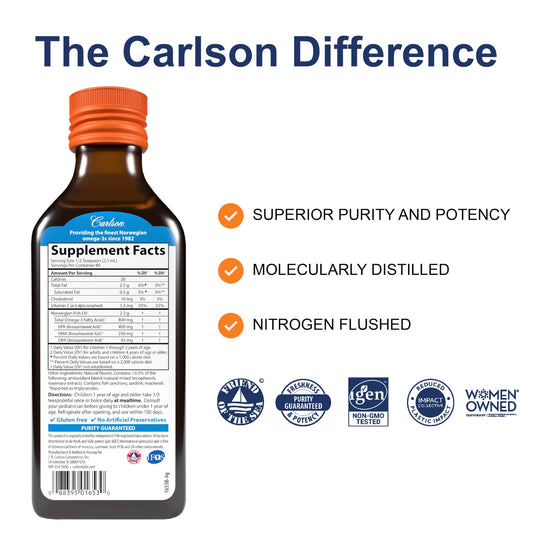 Carlson etiqueta con detalle de ingredientes que aporta transparencia y confianza