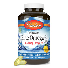 Carlson etiqueta con información nutricional y certificaciones visibles