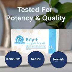 Carlson Key-E etiqueta nutricional legible, muestra dosificación de 30 IU