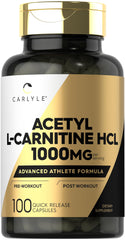 Carlyle bote frontal mostrando etiqueta y 100 cápsulas, transmite confianza