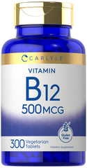 Carlyle vit B-12 frente del producto, envase claro y práctico