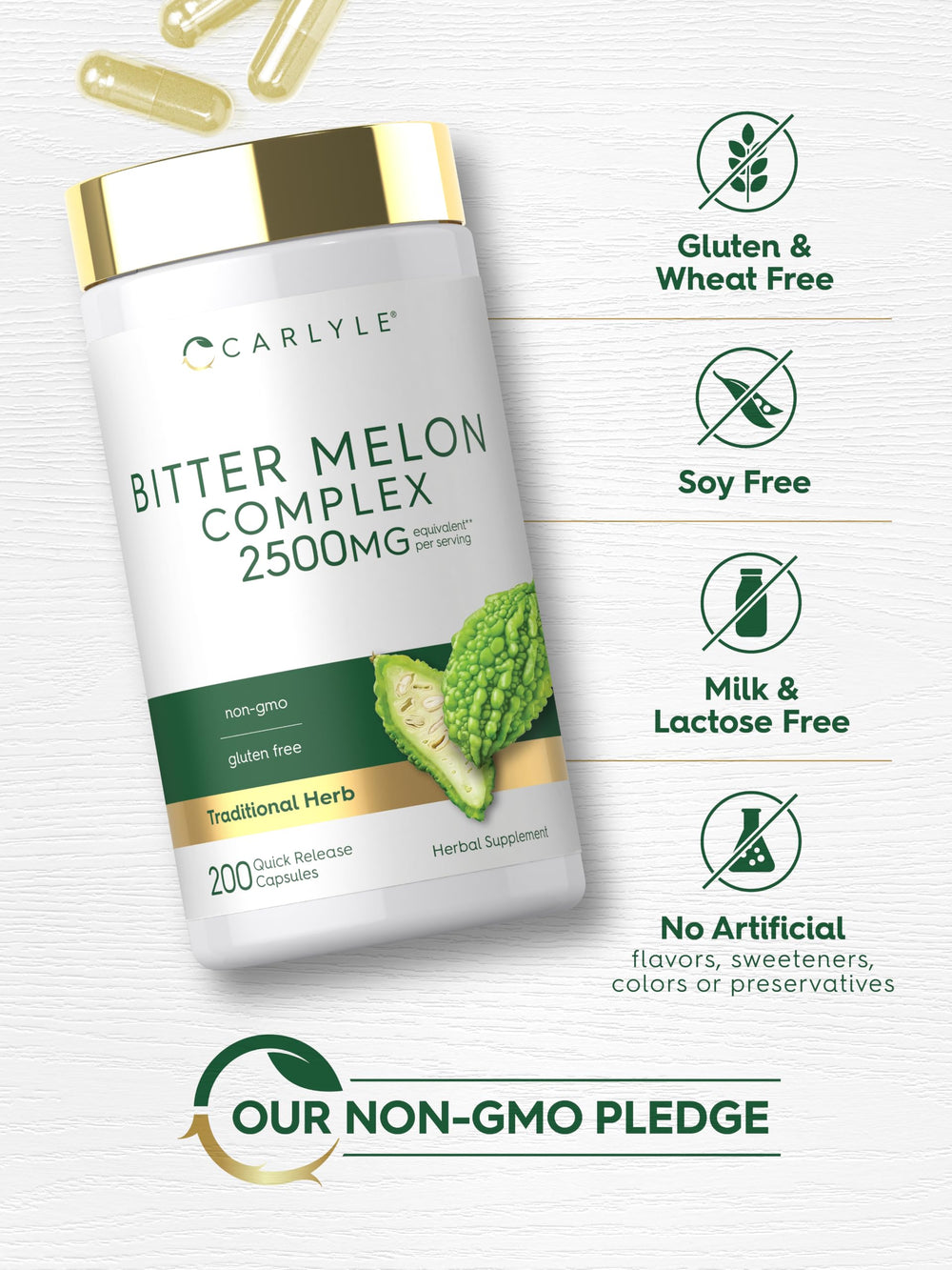 Carlyle etiqueta nutricional y lista de ingredientes visible