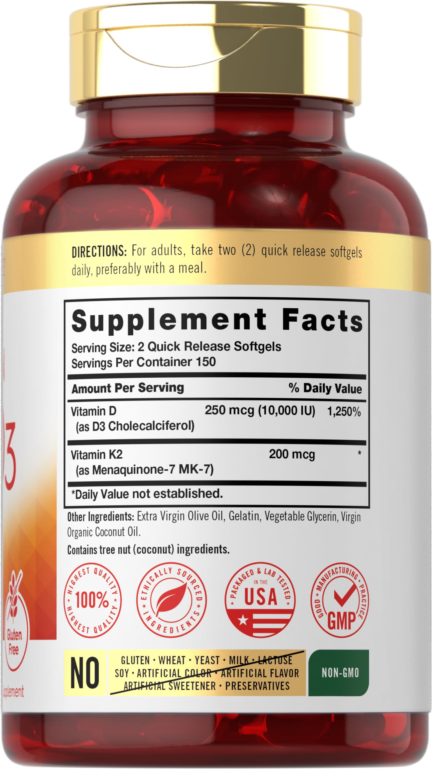 Carlyle botella abierta con softgels visibles y fácil toma