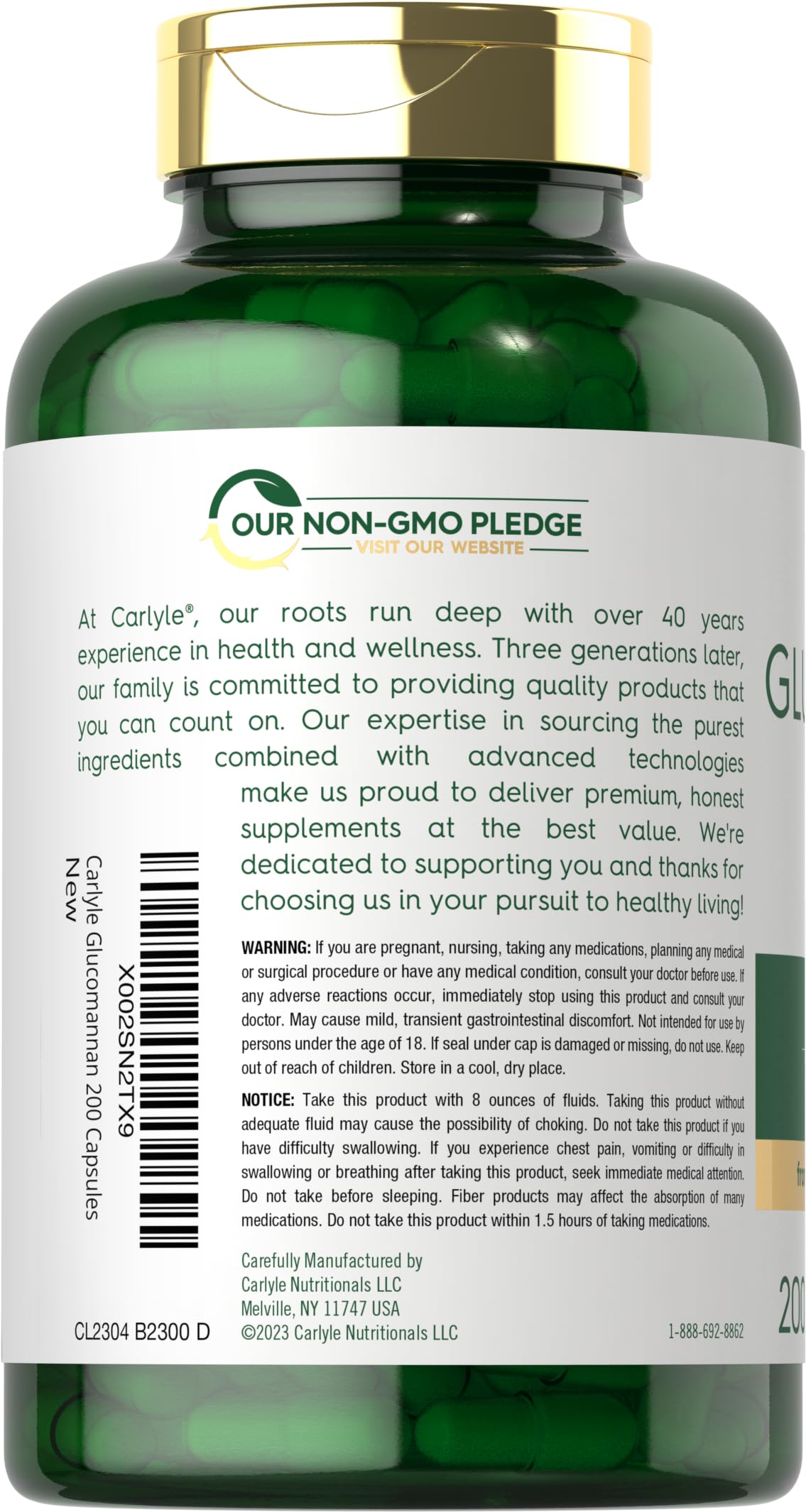 Carlyle polvo de glucomanano para mostrar pureza y fuente natural