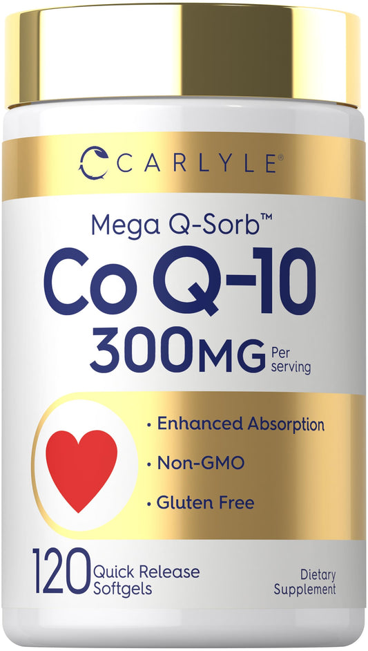 Carlyle frasco frontal mostrando 120 softgels y beneficios clave