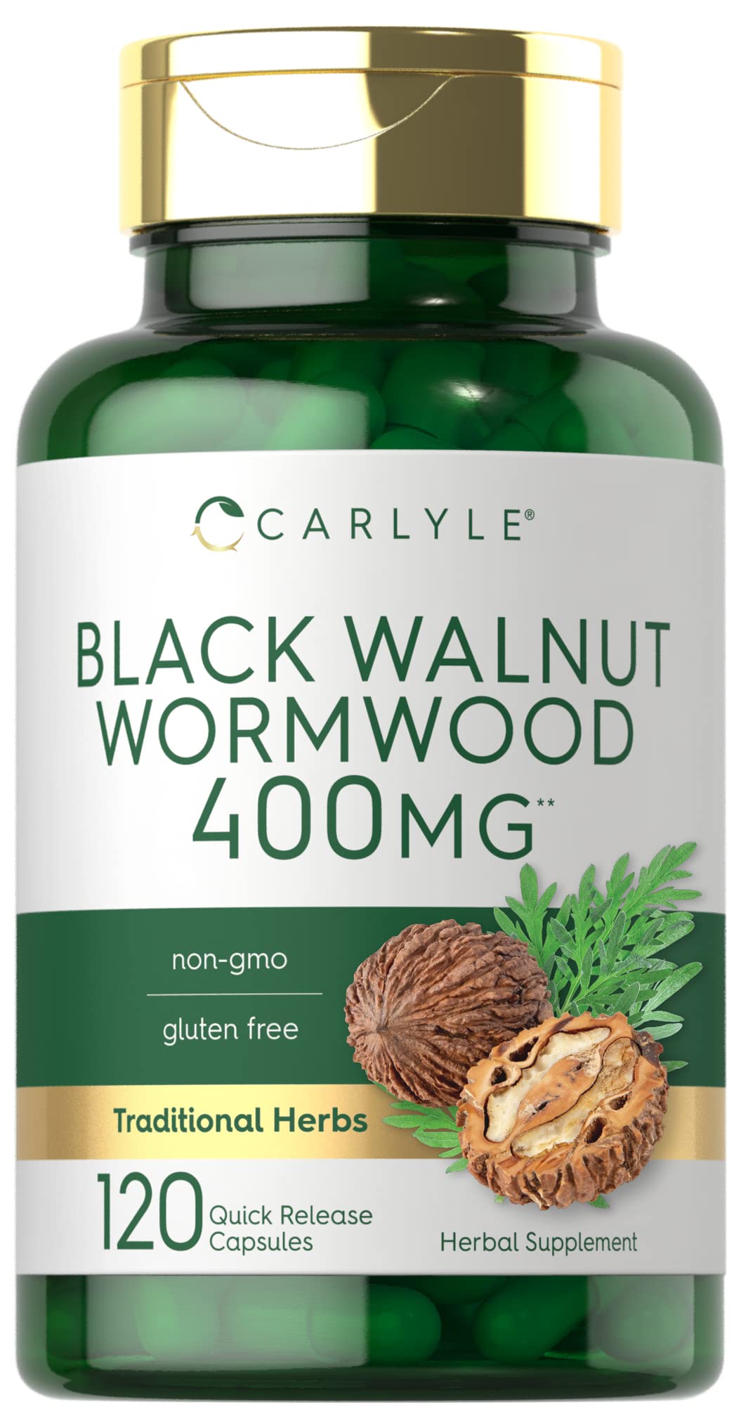 Carlyle envase frontal Wormwood Black Walnut mostrando confianza en calidad