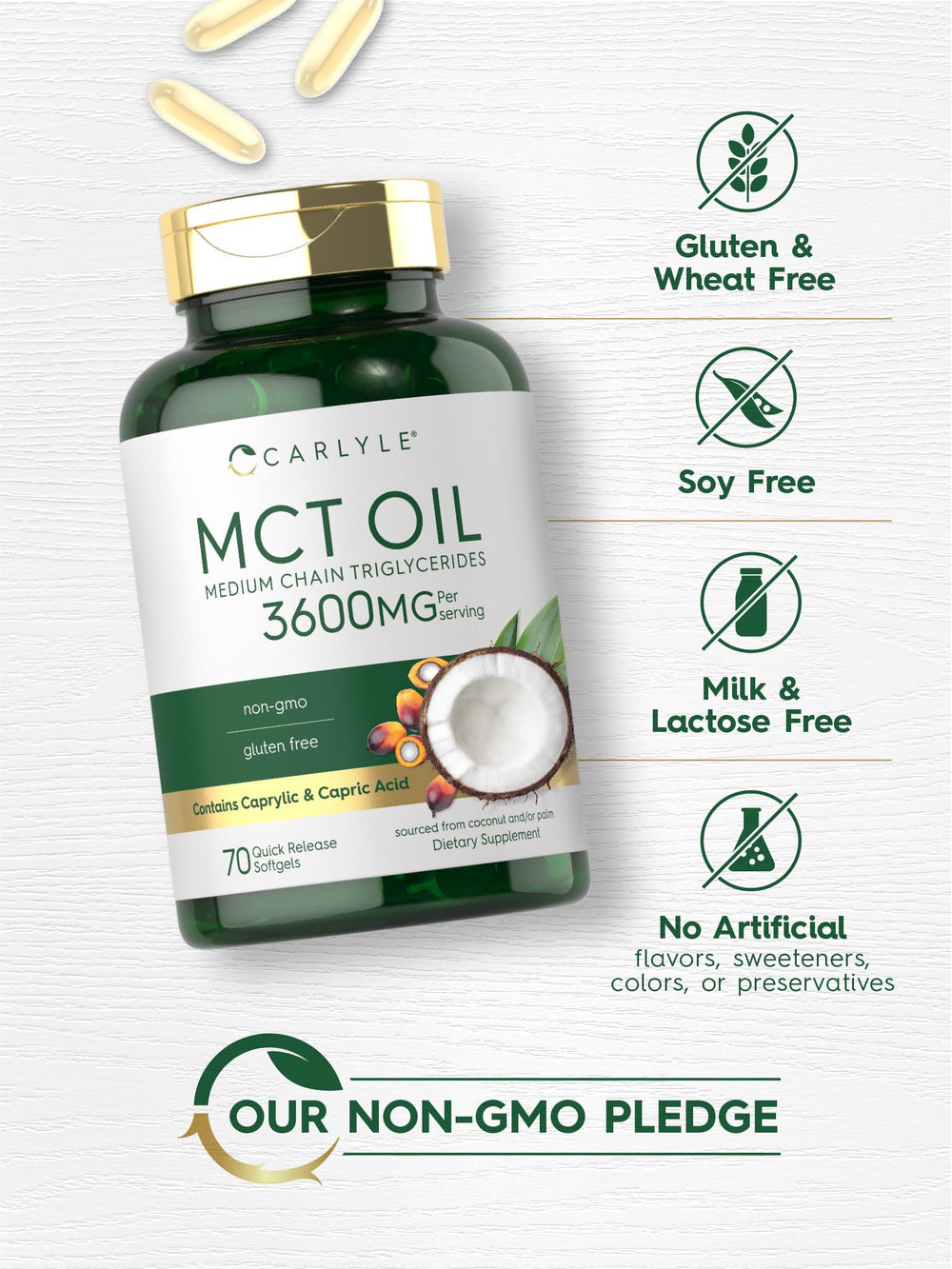 Carlyle etiqueta detallada con información de ingredientes clave