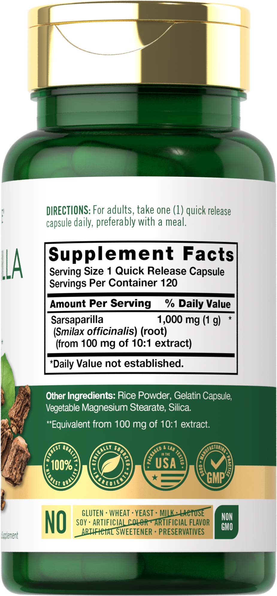 Carlyle etiqueta detalle con información de ingredientes y calidad