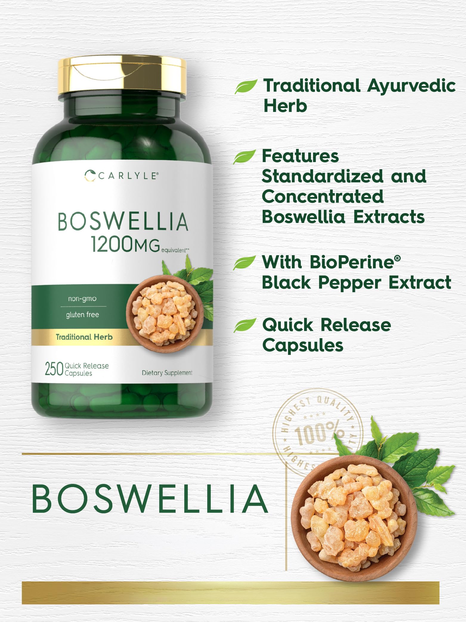 Carlyle etiqueta informativa con ingredientes y dosificación