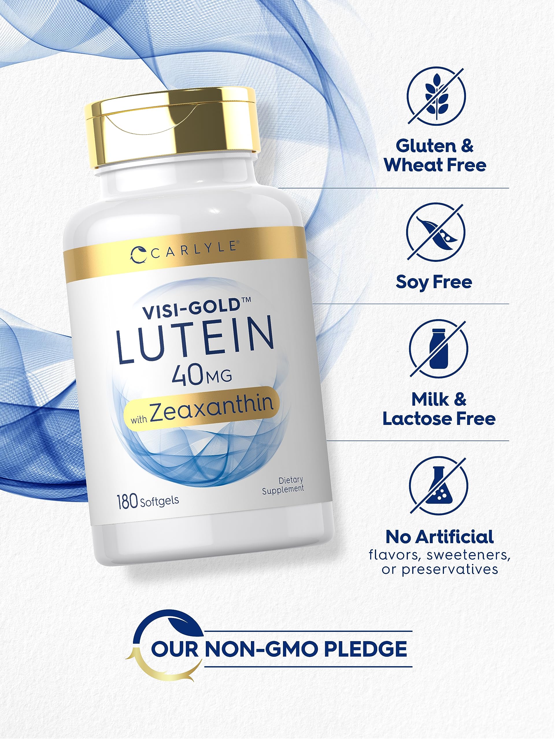 Carlyle etiqueta nutricional en primer plano indicando ingredientes y pureza