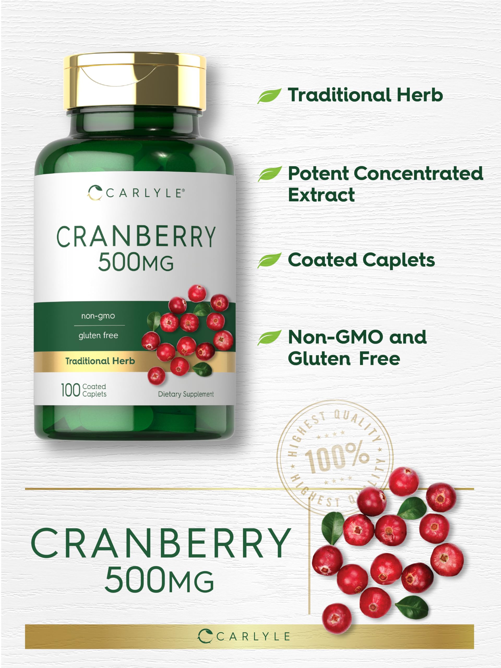 Carlyle etiqueta nutricional visible con garantía de ingredientes probados
