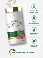 Carlyle etiqueta nutricional con lista de vitaminas y garantías de calidad