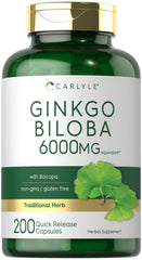 Carlyle frasco delantero con ginkgo y bacoba mostrando el envase, confianza y duración