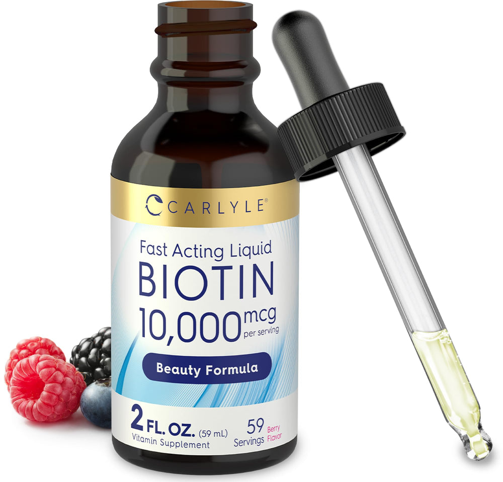Carlyle frasco frontal de biotina 10000mcg muestra presentación y dosis