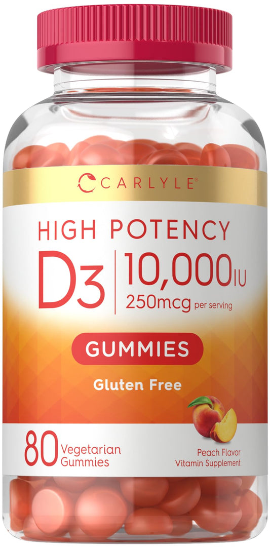 Carlyle frasco frontal mostrando vitamina D3 y beneficio de fácil identificación