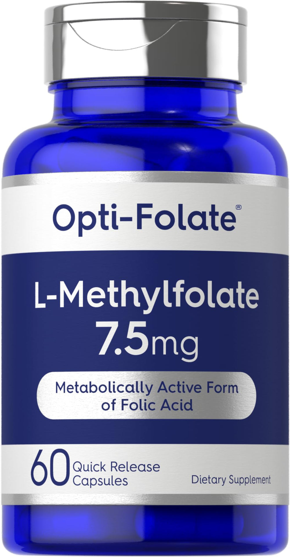 Carlyle envase frontal de L-Methylfolate mostrando etiqueta y cantidad 60 cápsulas, confianza en calidad