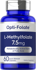 Carlyle envase frontal de L-Methylfolate mostrando etiqueta y cantidad 60 cápsulas, confianza en calidad