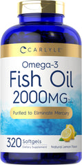 Carlyle envase frontal mostrando 320 softgels y sello de potencia