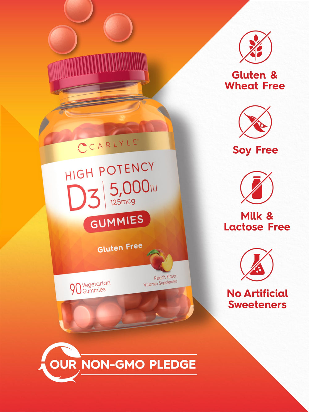 Carlyle etiqueta nutricional mostrando 5000 UI y detalles de ingredientes