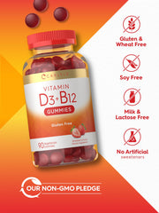 Carlyle etiqueta con información de vitamina D3 y B12, confianza