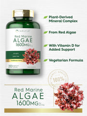 Carlyle zoom en ingredientes de alga roja destacando origen marino